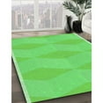 thumbnail image 3 of Ahgly Company Machine Washable Indoor Square Transitional Neon Green Area Rugs, 8' Square, 3 of 7