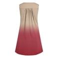 thumbnail image 3 of Robe Sans Manches pour Femmes, Imprimé Dégradé Col Rond Boutons devant, Robe Décontractée en Polyester Doux pour Printemps et Été Usage Quotidien, 3 of 4