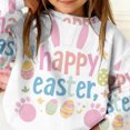 thumbnail image 6 of ITSAME Girls Sweatshirt, Round Neck Easter Print Loose Fit Kids Fashion Casual Pullover Top Multicolor 8-9T, 6 of 6