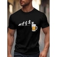 thumbnail image 1 of Men's T-Shirt,Short Sleeve Tee Shirt Casual Tops Small Paper Man Beer Crewneck T Shirts for Men, 1 of 8