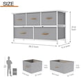 thumbnail image 6 of Bigroof Fabric 5 Drawer Dresser with Wooden Handle - Storage Tower with Large Capacity for Bedroom, Living Room Closets - Steel Frame Wooden Top with Fabric Bins for Clothing Blankets Gray, 6 of 7