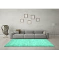 thumbnail image 3 of Ahgly Company Machine Washable Indoor Rectangle Abstract Turquoise Blue Contemporary Area Rugs, 8' x 10', 3 of 4