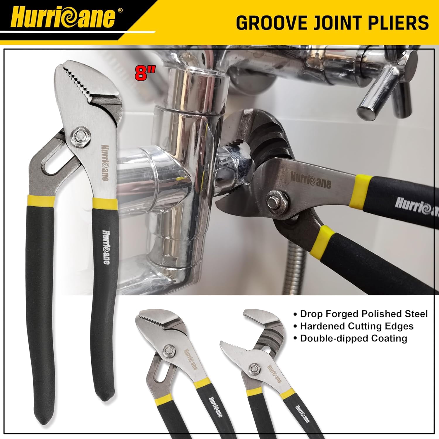 7-Piece Pliers Set - 8 Inch Groove Joint, Slip Joint, 7 Inch Linesman, 6 Inch Diagonal, Long Nose, Mini Long Nose