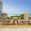 thumbnail image 4 of ELM PLUS LLC Outdoor Patio HDPE Adirondack Chair Side Table Set or End Table by Elm Plus 1 Tan Table & 2 Chairs, 4 of 5