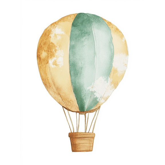 Watercolor Hot Air Balloon Wall Art/Canvas Prints， Suitable for Living Room， Bedroom， Nursery， Office， and Gallery Wall Decor.
