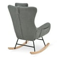 thumbnail image 6 of Rocking Chair Nursery, Teddy Upholstered Glider Rocking Accent Chair with Pockets & Adjustable Soft Cushion, Nursery Rocker Armchair, Comfy Reading Chair for Bedroom Baby Room and Living Room, Gray, 6 of 9