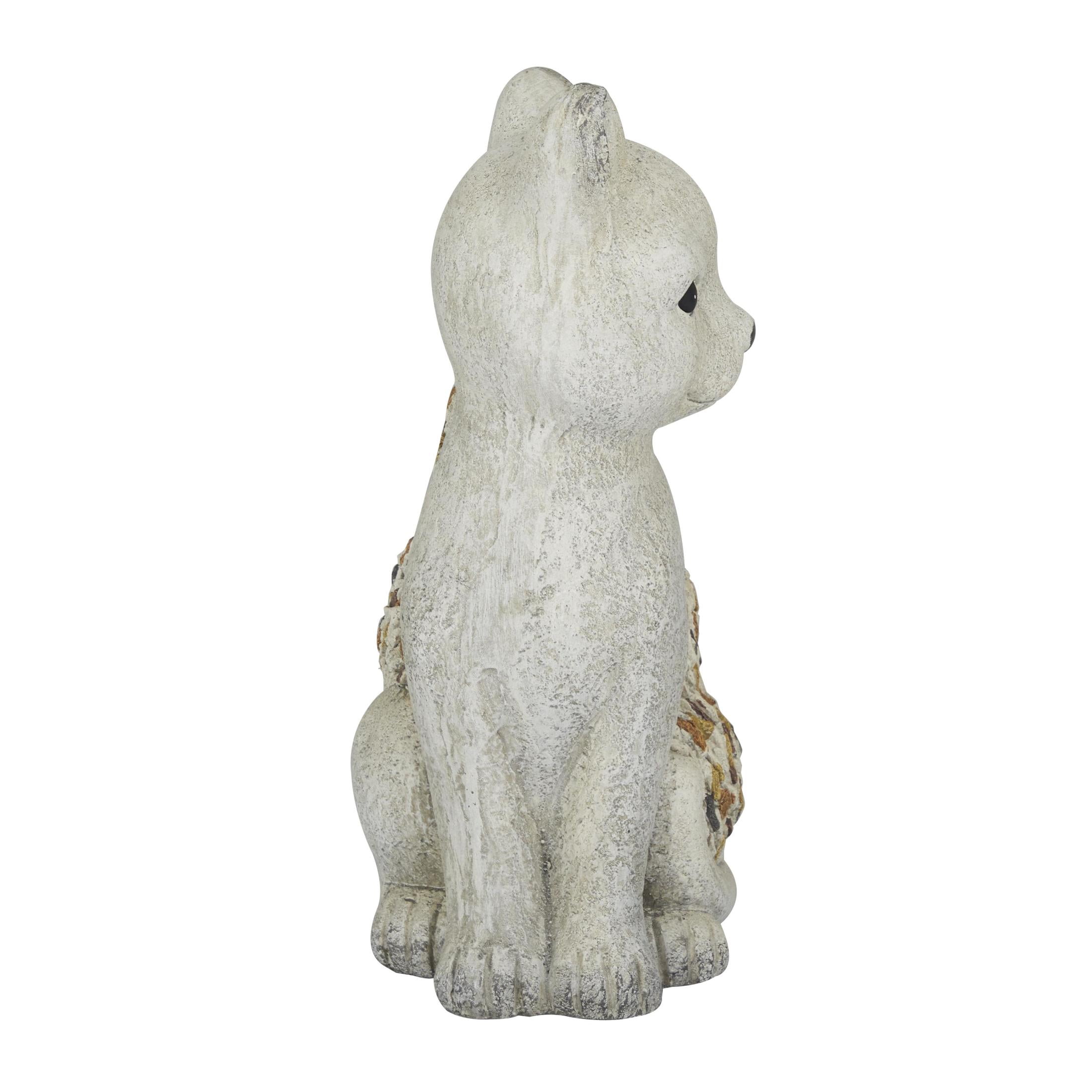 DecMode 14" Indoor Outdoor Cat Garden Sculpture