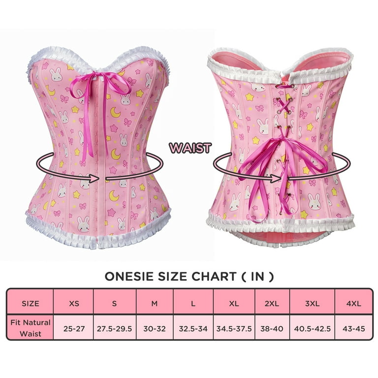 Littleforbig Women's Lace Up Boned Overbust Corset Bustier
