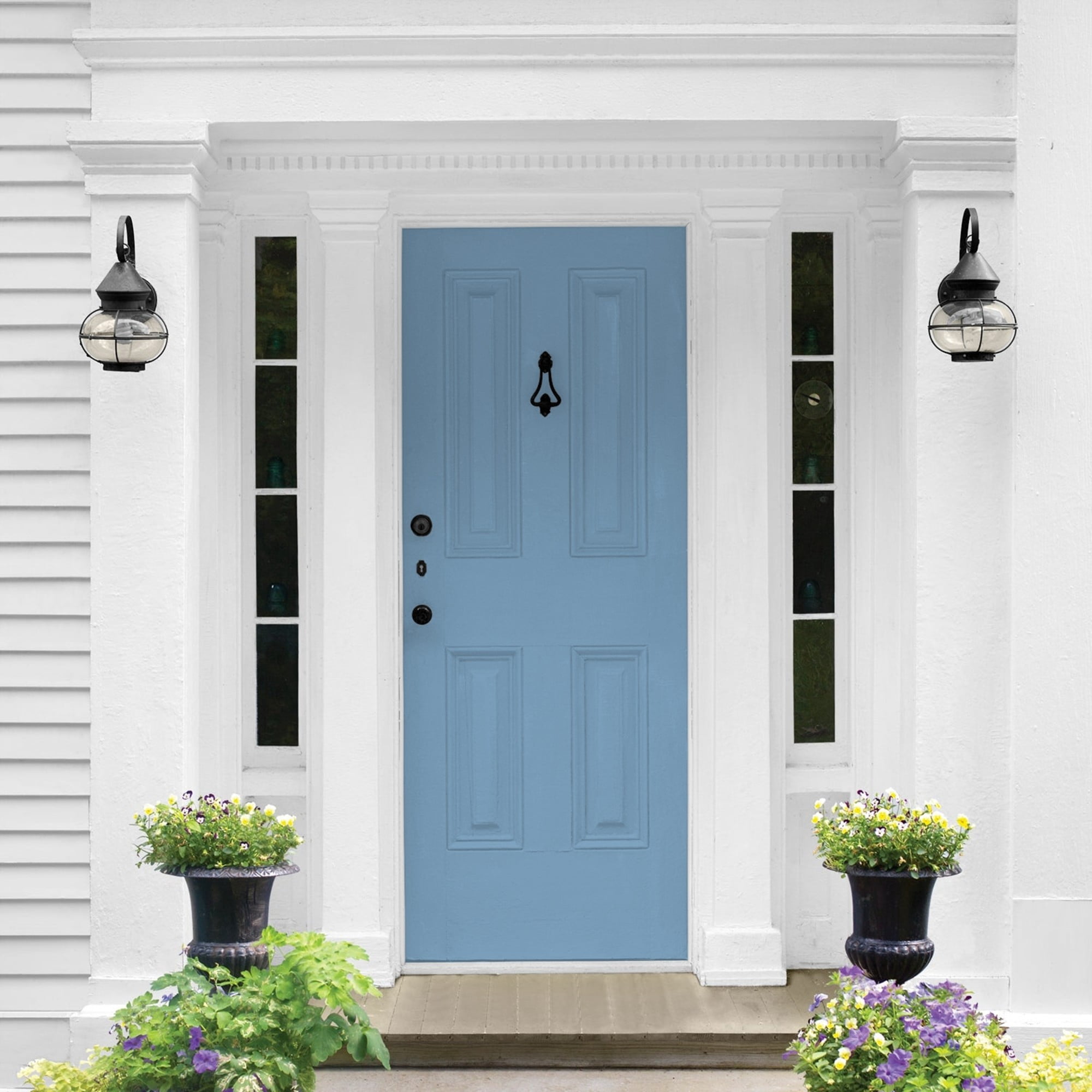Glidden HEP Walden Pond / Blue Semi-Gloss Exterior Paint with Primer, 1 Gallon