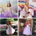 thumbnail image 3 of Jurebecia Princess Unicorn Costume for Girls Tutu Halloween Dress with Headband for Birthday Party Children's Day White 2-3 Years, 3 of 12