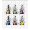 thumbnail image 3 of Ambesonne Music Shower Curtain, Guitar Collage for Teens, 69"Wx84"L, Multicolor, 3 of 3