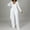White, variant on Womens Fashion Casual Long Sleeve V Neck Irregular Two Piece Set Work Suit Women Interview Outfits Women Suits Dressy Pant Suits Two Piece Leather Suit Lady Pant Suits Womens High Waist Ruffle Overlay