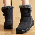 thumbnail image 4 of Women's Boots 2024 Trend Winter Shoes for Woman Winter Boots Ankle Low Heels Botas Mujer Waterproof Snow Boots with Fur Shoes (Blue,39), 4 of 6
