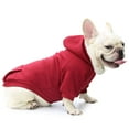 thumbnail image 3 of Luxtrada Winter Dog Hoodie Sweatshirts with Pockets Warm Dog Clothes for Small Dogs Chihuahua Coat Clothing Puppy Cat Custume (Red,S), 3 of 9