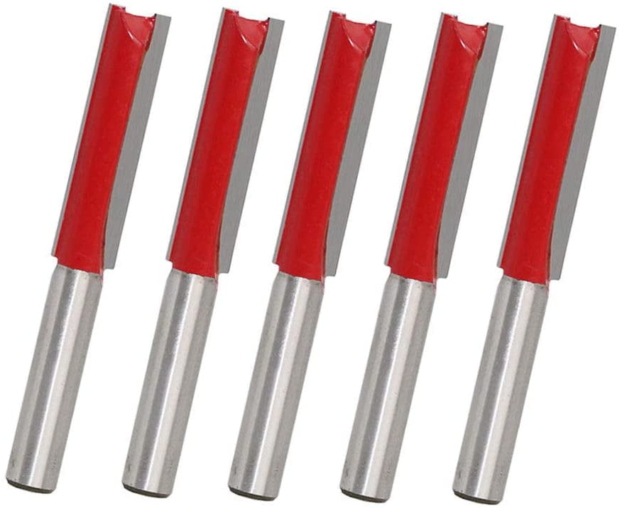 Two Flute Straight Router Bits, 5PCS 1/2" Worktop Router Cutter Bit Kitchen Worktop Router
