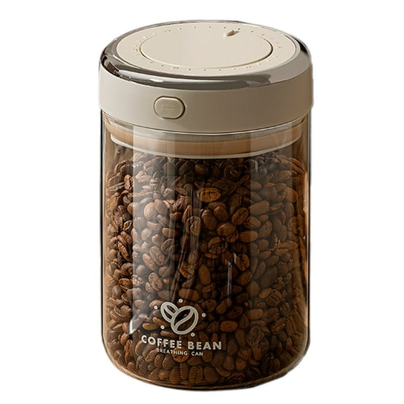 Airtight Coffee Canister With One Way V Alve Freshness Tr Acker And Large Capacity Glass Coffee Storage Jar For Be Ans And Grounds