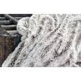 thumbnail image 4 of Luxury Grey Faux Fur Throw Blanket and Back Fleece, 4 of 14