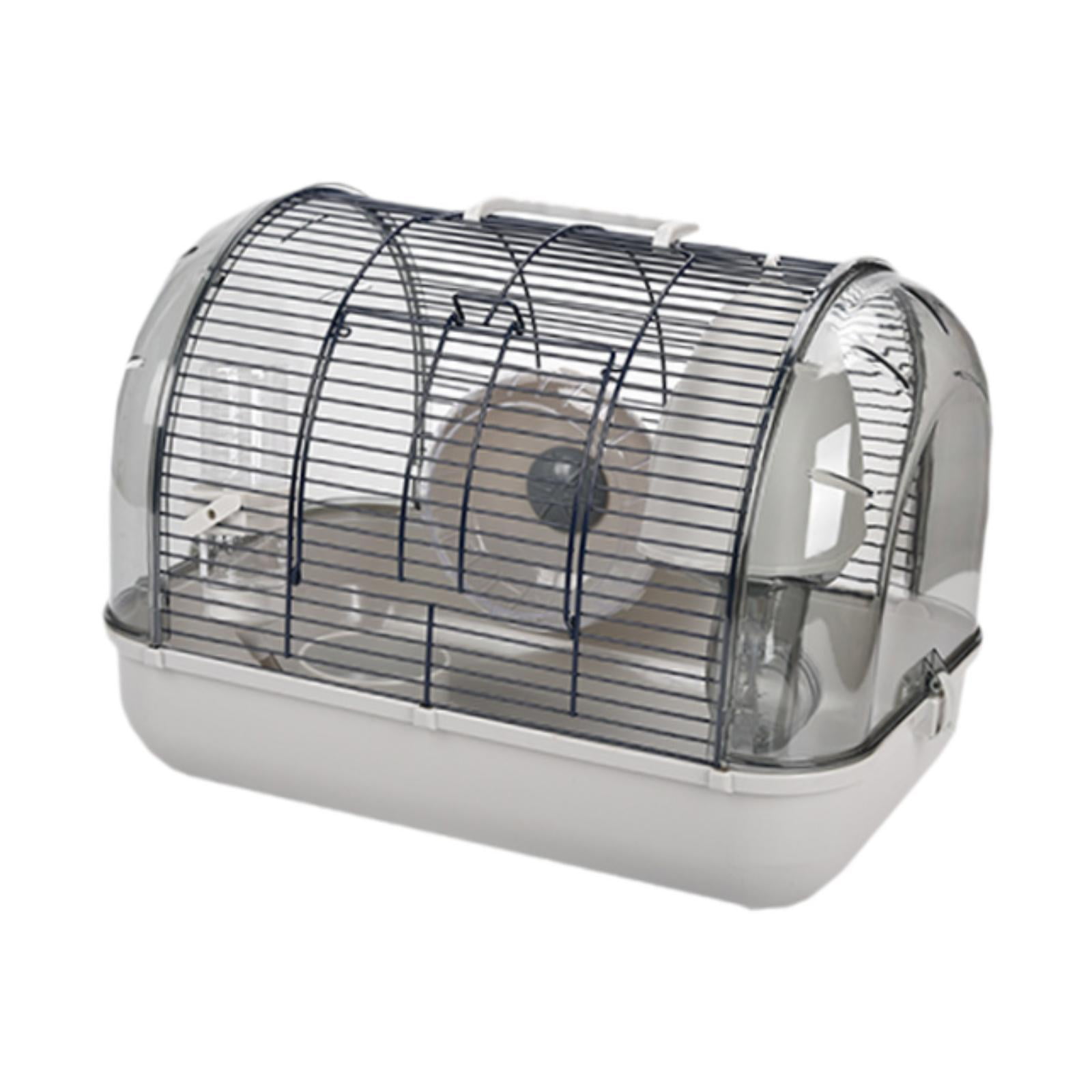 Bvdfgk Pet Carrier Small Animal Cage Portable Openable Top Chinchilla House for Gerbils Gray