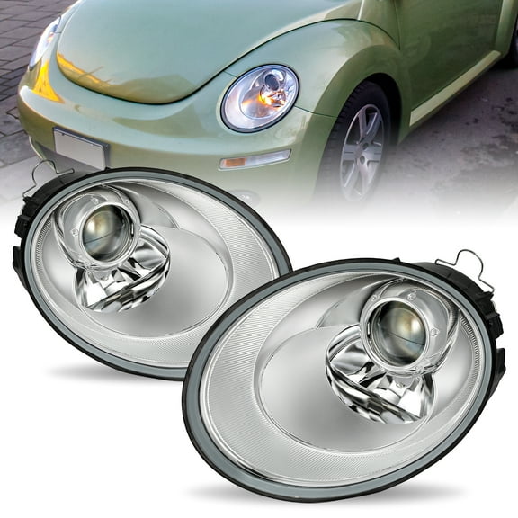 For 2006-2010 Volkswagen VW Beetle Halogen Projector Headlights Set Left & Right