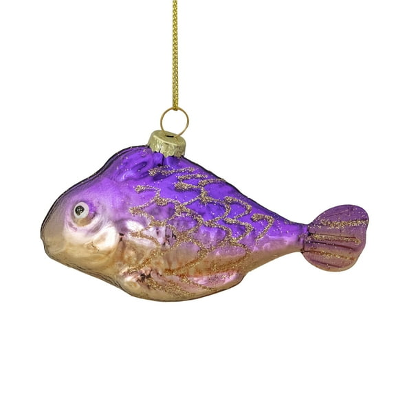 Northlight Purple Glass Christmas Decorative Accent Ornament, 1.75"