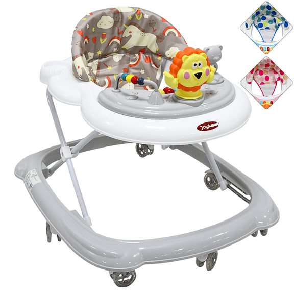 Andadera para Bebé Juguetes León Musical Altura Ajustable Ruedas de Goma Apta desde 6 meses y hasta 12 kg - Gris