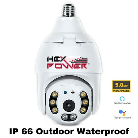 

HEX Power 6635 5MP Indoor Outdoor Pan Tilt E27 Bulb Camera