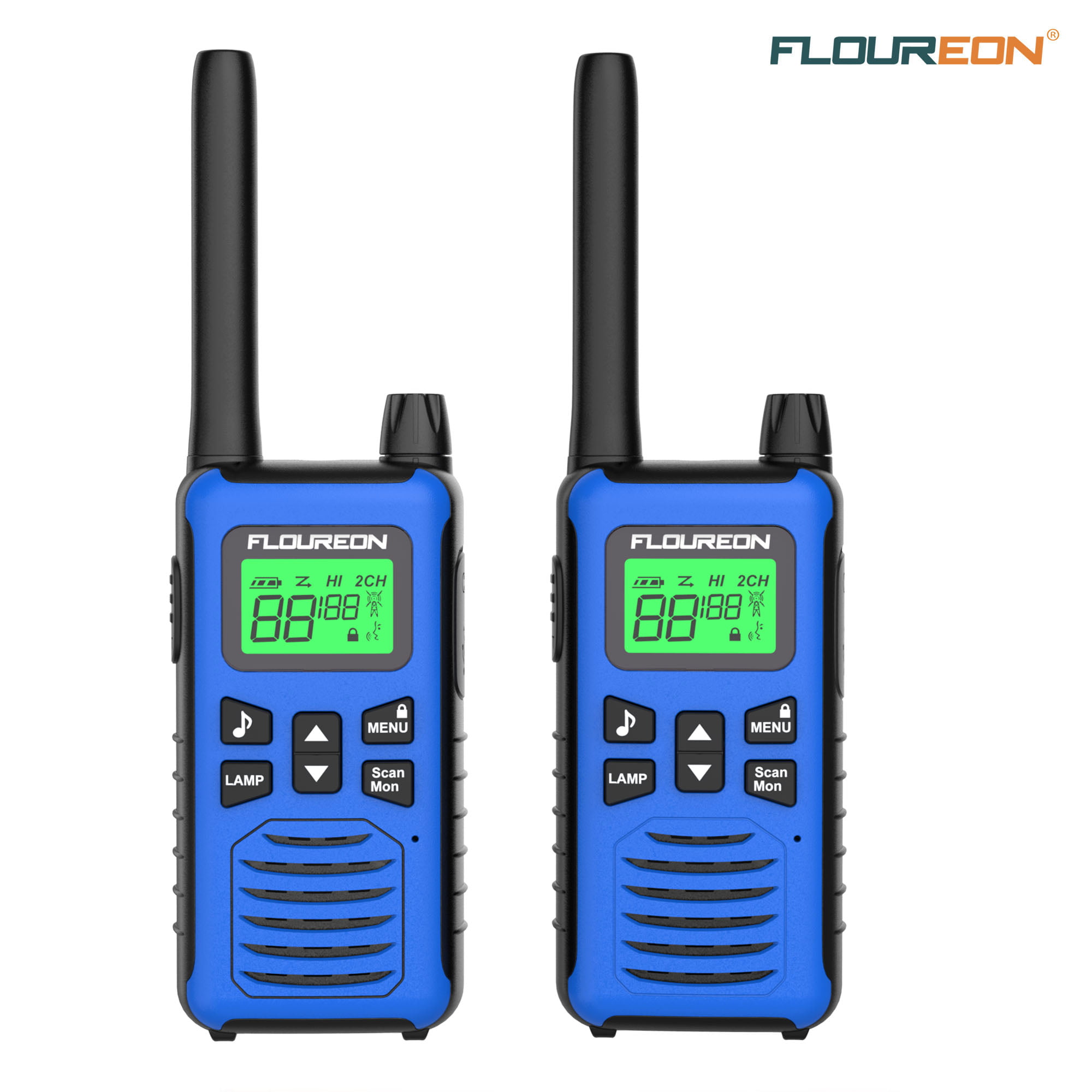 FLOUREON Walkie Talkies Talky 2 Way Radios 4 Packs 22 Channel 3000M UHF Long Range Handheld 