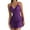 Purple, variant on adviicd Nightgown Dress Plus Size Lingerie Lace Womens Strap Chemise Nightgown V Neck Nighty Mesh Sleepwear Side Slit Nightdress Purple 2XL