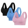 thumbnail image 2 of Women's Sports Bras Yoga Solid Sleeveless Cold Shoulder Casual Tanks Blouse Intimates Sport Bras for Women Pink S, 2 of 3