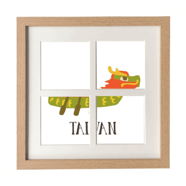 China Dragon Boat Race Travel Taiwan Frame Wall Tabletop Display 4 Openings Picture