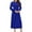 Blue, variant on IROINNID Maxi Dress for Women Round Neck Long Sleeve Pleated A-line Solid Color Dress Deals,Blue
