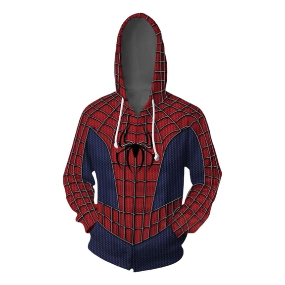 Spider Hero 3d Hoodie, Spider Hero Zip Up Costume Jacket, Superhero Cosplay Sweatshirt, Men’S Spider Hoodies Unisex Oversize Goth Jacket Y2k Punk Streetwear Zip Up Hoodie Spider Caps, L