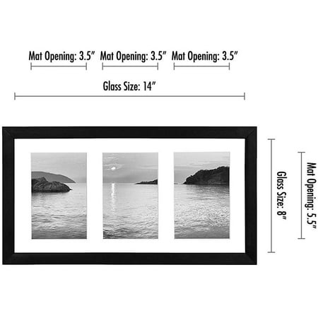 8x14 Inch Collage Picture Frame Display Three 4x6 Inch Photos on Your ...