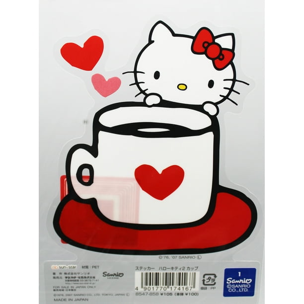 Download Hello Kitty Coffee Cup With a Heart Decorative Sticker ...