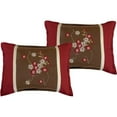 thumbnail image 4 of 7 Piece Comforter Brown Beige Red Floral Striped Modern Bedding Set Reb / Brown / Beige - Queen, 4 of 4