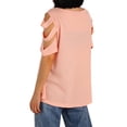 thumbnail image 4 of Wangscanis Women T-shirt, Leopard Printed Pattern Short Sleeve V-neck Tops, 4 of 9