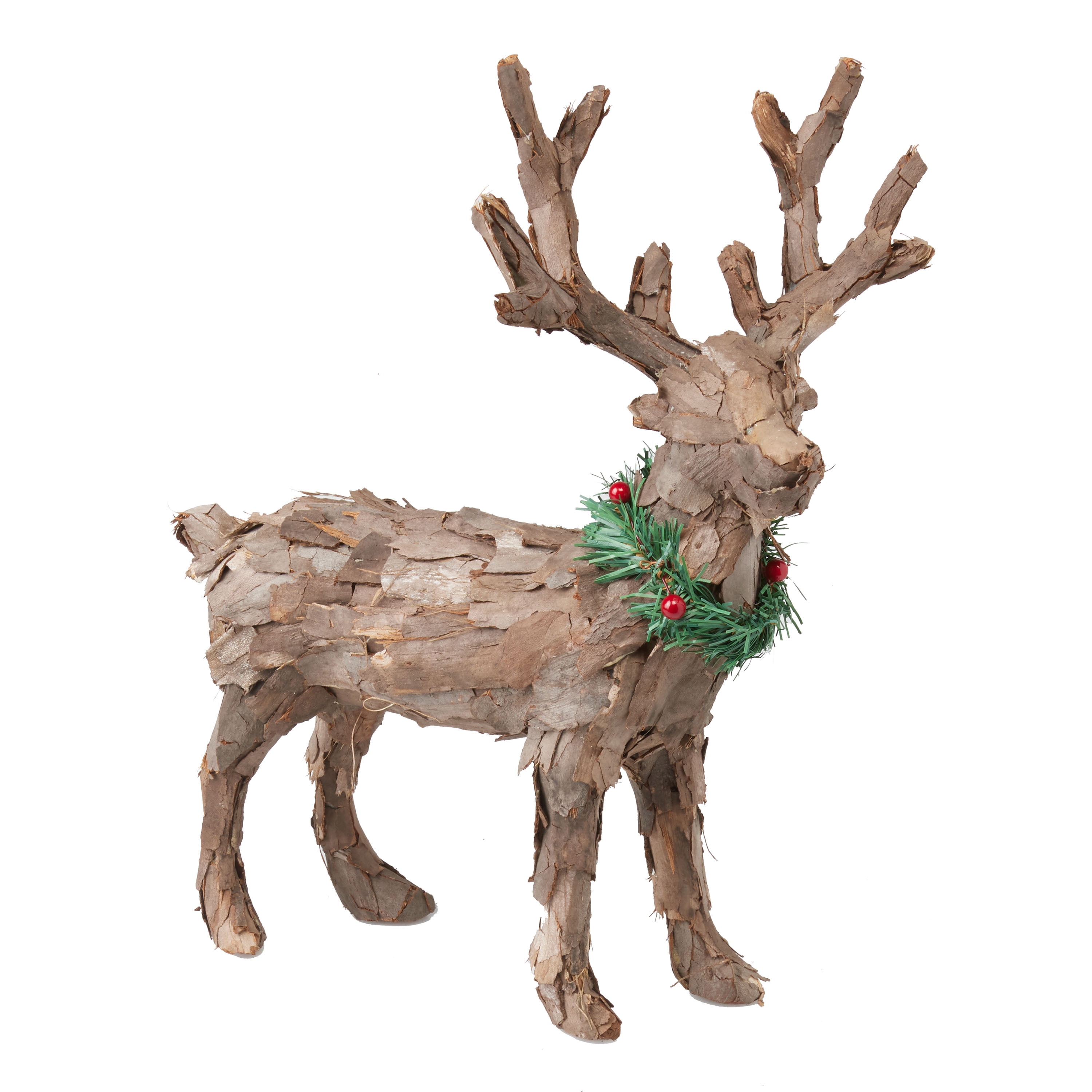 Holiday Time Christmas Brown Standing Reindeer Decoration (13.4 in