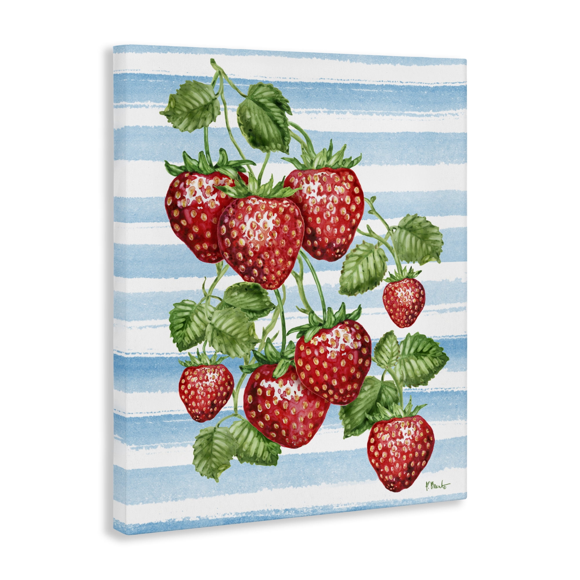 Stupell Industries Juicy Strawberry Vine Canvas Wall Art, design by Paul Brent