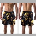 thumbnail image 3 of luoweisi Men's Beach Shorts Quick Dry Swim Trunks with Mesh Lining Skull L, 3 of 5
