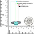 thumbnail image 4 of Art Deco Cushion Cut Ring Black Tone Paraiba Tourmaline CZ 925 Sterling Silver Size 6, 4 of 6