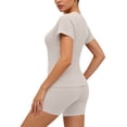 thumbnail image 4 of Shrysg LPilates Yoga Uniset Shock Sports Yoga Kit - High-Stretch Ribbed Seamless Workout Set for Fitness and Casual Wear, 4 of 6