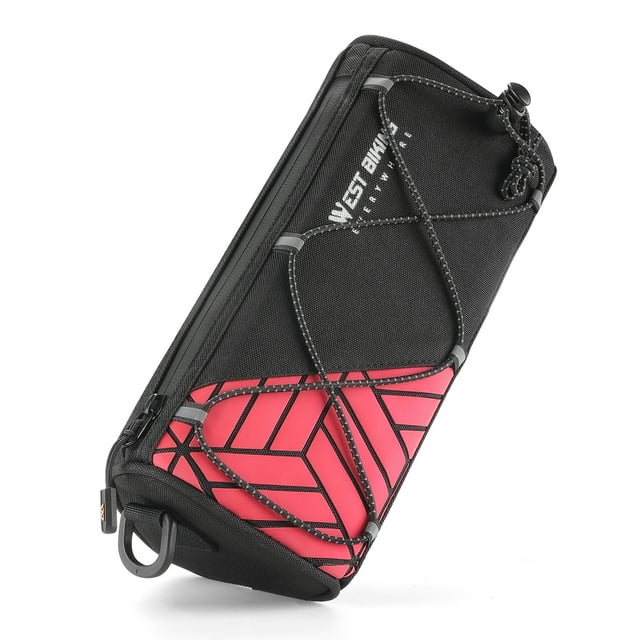 WEST BIKING Versatile Handlebar Bike Bag with Shoulder Strap - Waterproof, Durable Polyester PVC, 1.3L Capacity, Red/Green Options, Ideal for Cycling & Off-Bike Use