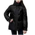 thumbnail image 2 of Elainilye Fashion Womens Jackets Winter Warm Pocket Coat Long Jacket Winter Long Sleeve Down Parkas Overcoat,Black, 2 of 7