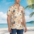 thumbnail image 3 of Logiee Tropical Beach Sea Shell Print Mens Hawaiian Shirts,Loose-Fit Short Sleeve Button Down Tropical Aloha Beach Shirt,Summer Vacation Wedding Tops,Large, 3 of 7