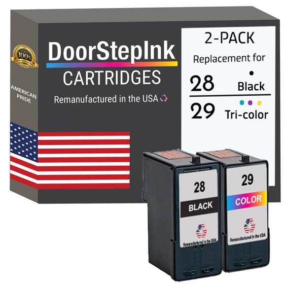 Remanufactured DoorStepInk Brand for Lexmark #28 Black / #29 Color in the USA Ink Cartridges Combo Pack