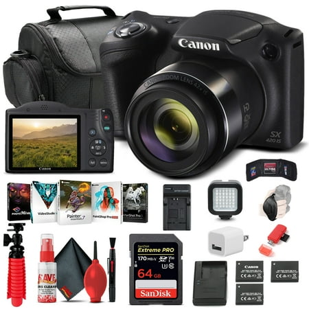 Canon PowerShot SX420 IS Digital Camera (1068C001) + 64GB Card +