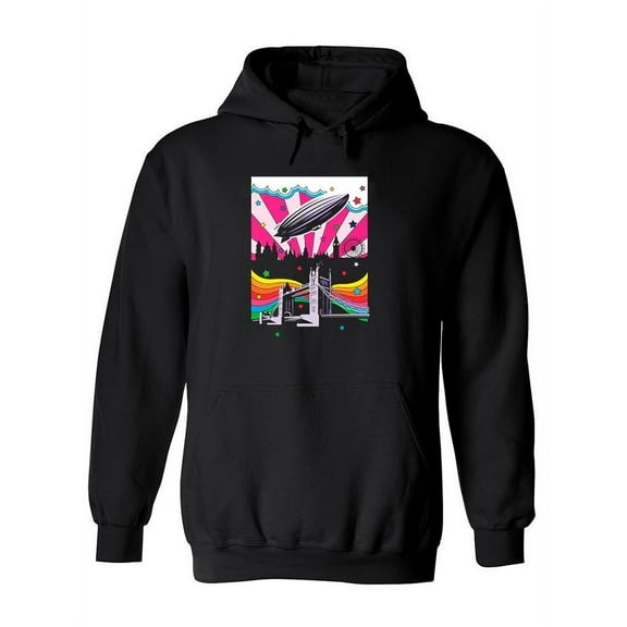 Rainbow Cityscape Hoodie Women -Image by Shutterstock, Female x-Large