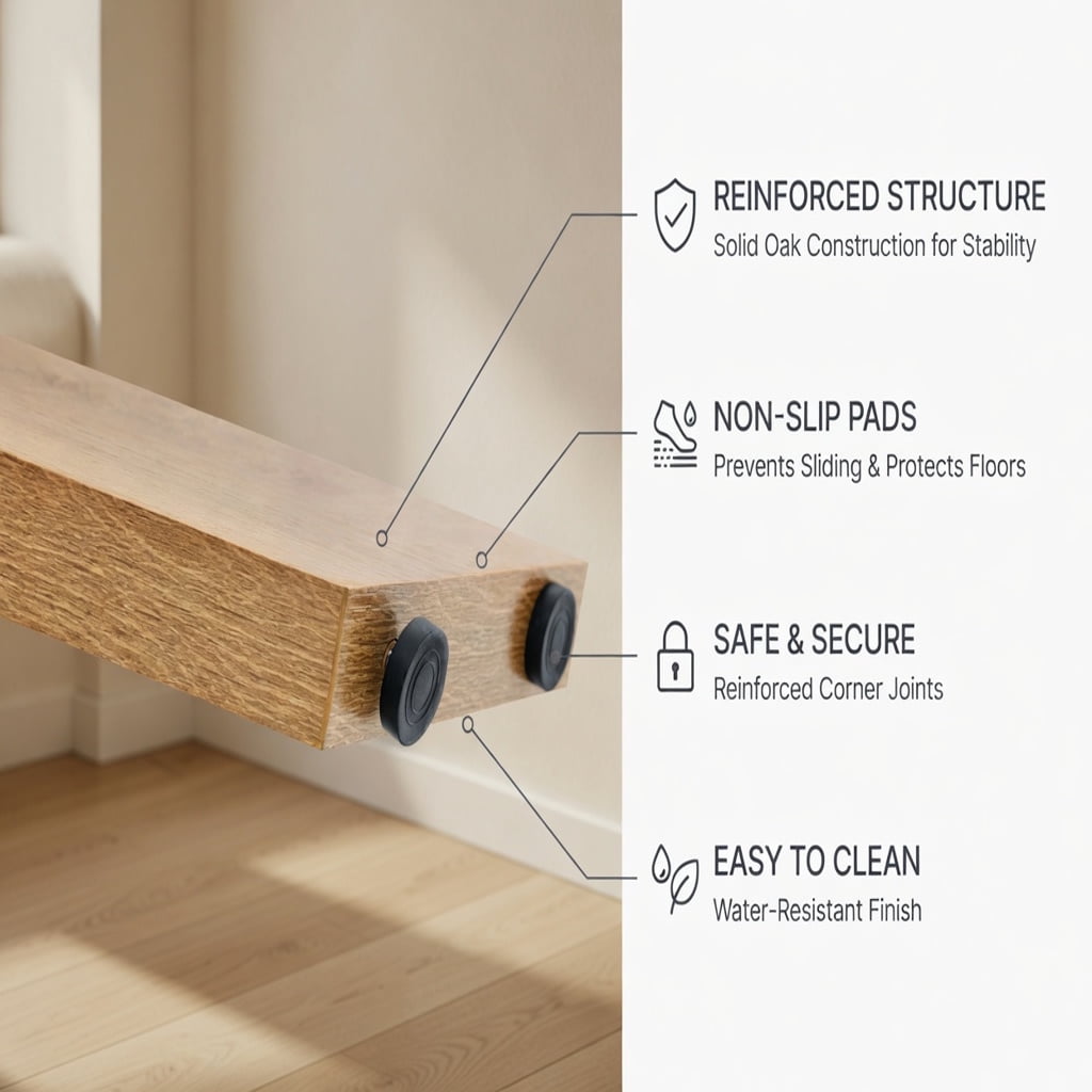 Hommoo Modern Grain MDF Dining Table, 71" x 31.5" Rectangular Extendable-Style Table with V-Shaped Outward-Sloping Legs, Seats 6–8, for Dining Room, Home Office & Multi-Use Spaces, Natural