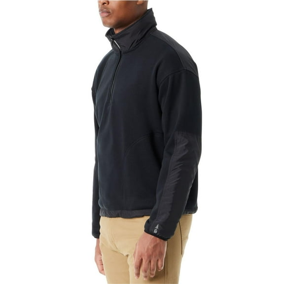 Bass Outdoor Mens Regular Fit Convertible Hood Quarter Zip Sweater Black Small