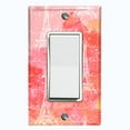 thumbnail image 1 of Metal Light Switch Plate Cover Romantic Paris  Eiffel Tower Pink Orange Cloud Letter PRS002, 1 of 13